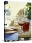 Red Wine in Glass and Carafe, Schüttelbrot Beside (S. Tyrol)-Eising Studio - Food Photo and Video-Stretched Canvas