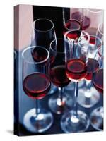 Red Wine in Several Glasses-Steve Baxter-Stretched Canvas