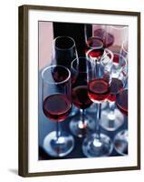 Red Wine in Several Glasses-Steve Baxter-Framed Photographic Print