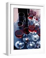 Red Wine in Several Glasses-Steve Baxter-Framed Photographic Print