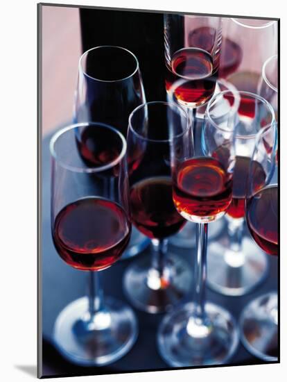 Red Wine in Several Glasses-Steve Baxter-Mounted Photographic Print
