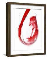 Red Wine Pouring-Steve Baxter-Framed Photographic Print