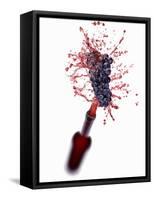 Red Wine Splashing Out of Bottle-Kröger & Gross-Framed Stretched Canvas