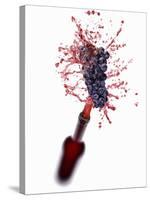 Red Wine Splashing Out of Bottle-Kröger & Gross-Stretched Canvas