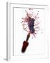 Red Wine Splashing Out of Bottle-Kröger & Gross-Framed Photographic Print