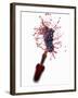 Red Wine Splashing Out of Bottle-Kröger & Gross-Framed Photographic Print