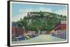 Red Wing, Minnesota - Main Street View of Mt. La Grange-Lantern Press-Framed Stretched Canvas