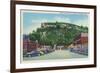 Red Wing, Minnesota - Main Street View of Mt. La Grange-Lantern Press-Framed Premium Giclee Print