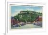 Red Wing, Minnesota - Main Street View of Mt. La Grange-Lantern Press-Framed Art Print