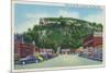 Red Wing, Minnesota - Main Street View of Mt. La Grange-Lantern Press-Mounted Art Print