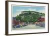 Red Wing, Minnesota - Main Street View of Mt. La Grange-Lantern Press-Framed Art Print