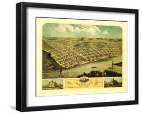 Red Wing, Minnesota - Panoramic Map-Lantern Press-Framed Art Print