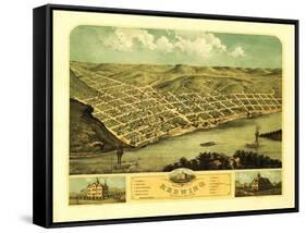 Red Wing, Minnesota - Panoramic Map-Lantern Press-Framed Stretched Canvas