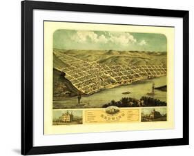 Red Wing, Minnesota - Panoramic Map-Lantern Press-Framed Art Print