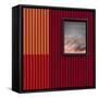 Red with a touch of sky-Luc Vangindertael (laGrange)-Framed Stretched Canvas