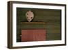 Red Wooden Window Shutters-Fatima Delbeck-Framed Photo