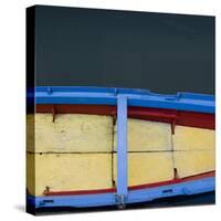 Red, Yellow and Blue Boat-Mike Burton-Stretched Canvas