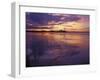 Redcar Beach at Sunset with Steelworks in the Background, Redcar, Cleveland, England-Gary Cook-Framed Photographic Print