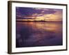 Redcar Beach at Sunset with Steelworks in the Background, Redcar, Cleveland, England-Gary Cook-Framed Photographic Print