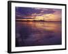 Redcar Beach at Sunset with Steelworks in the Background, Redcar, Cleveland, England-Gary Cook-Framed Photographic Print