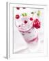 Redcurrants Falling into a Layered Yogurt Dessert-Daniel Reiter-Framed Photographic Print