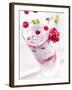 Redcurrants Falling into a Layered Yogurt Dessert-Daniel Reiter-Framed Photographic Print