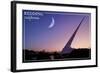 Redding, California - Sundial Bridge and Moon - Lantern Press-Lantern Press-Framed Art Print