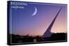 Redding, California - Sundial Bridge and Moon - Lantern Press-Lantern Press-Stretched Canvas