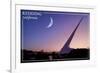 Redding, California - Sundial Bridge and Moon - Lantern Press-Lantern Press-Framed Premium Giclee Print