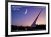 Redding, California - Sundial Bridge and Moon - Lantern Press-Lantern Press-Framed Premium Giclee Print