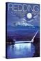 Redding, California - Sundial Bridge at Night-Lantern Press-Stretched Canvas