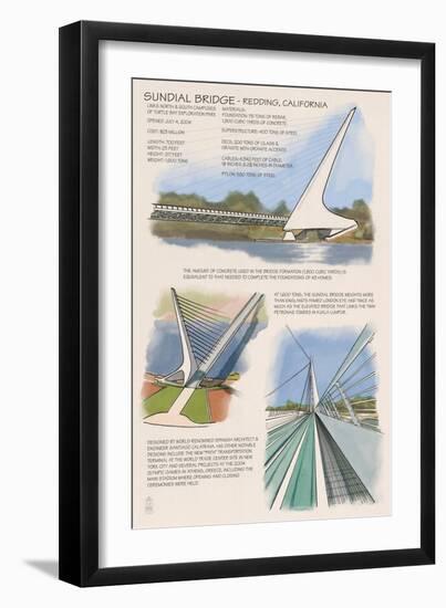 Redding, California - Sundial Bridge-Lantern Press-Framed Art Print