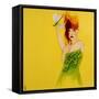 Redhead in Green Dress with Dragonfly, 2016-Susan Adams-Framed Stretched Canvas