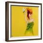 Redhead in Green Dress with Dragonfly, 2016-Susan Adams-Framed Giclee Print