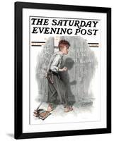 "Redhead Loves Hatti" Saturday Evening Post Cover, September 16,1916-Norman Rockwell-Framed Giclee Print