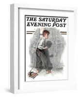 "Redhead Loves Hatti" Saturday Evening Post Cover, September 16,1916-Norman Rockwell-Framed Giclee Print