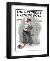 "Redhead Loves Hatti" Saturday Evening Post Cover, September 16,1916-Norman Rockwell-Framed Premium Giclee Print