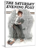 "Redhead Loves Hatti" Saturday Evening Post Cover, September 16,1916-Norman Rockwell-Stretched Canvas