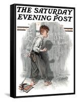 "Redhead Loves Hatti" Saturday Evening Post Cover, September 16,1916-Norman Rockwell-Framed Stretched Canvas