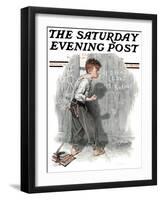 "Redhead Loves Hatti" Saturday Evening Post Cover, September 16,1916-Norman Rockwell-Framed Giclee Print