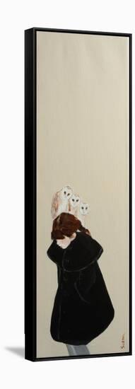 redhead with Owls, 2016-Susan Adams-Framed Stretched Canvas