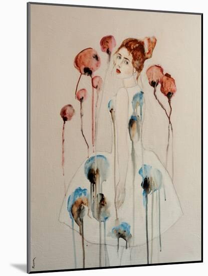 Redhead with Poppies, 2016-Susan Adams-Mounted Giclee Print