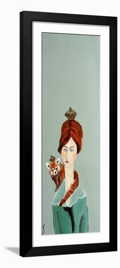 Redhead with Red Panda, 2016-Susan Adams-Framed Giclee Print