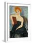 Redheaded Girl in Evening Dress, 1918 (Oil on Canvas)-Amedeo Modigliani-Framed Giclee Print