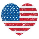 United States On America Retro Heart Flag-RedKoala-Framed Stretched Canvas