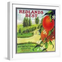 Redlands Best Orange Label - Redlands, CA-Lantern Press-Framed Art Print