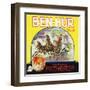 Redlands, California, Ben-Hur Brand Citrus Label-Lantern Press-Framed Art Print