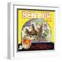 Redlands, California, Ben-Hur Brand Citrus Label-Lantern Press-Framed Art Print