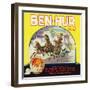 Redlands, California, Ben-Hur Brand Citrus Label-Lantern Press-Framed Art Print