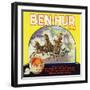 Redlands, California, Ben-Hur Brand Citrus Label-Lantern Press-Framed Art Print
